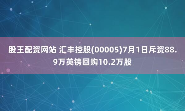 股王配资网站 汇丰控股(00005)7月1日斥资88.9万英镑回购10.2万股
