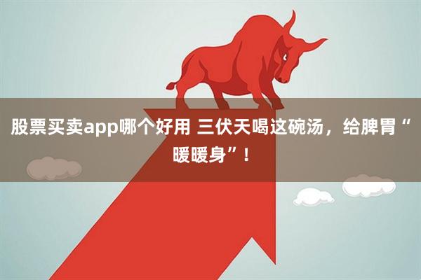 股票买卖app哪个好用 三伏天喝这碗汤，给脾胃“暖暖身”！