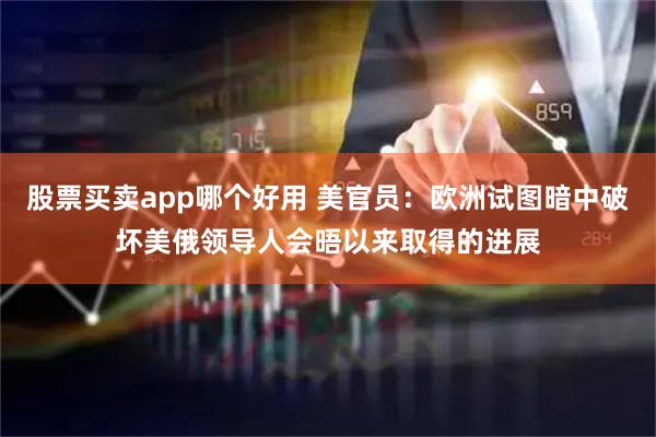 股票买卖app哪个好用 美官员：欧洲试图暗中破坏美俄领导人会晤以来取得的进展